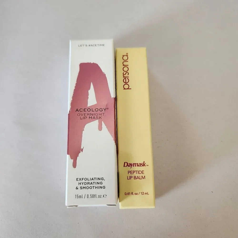 Aceology & Persona Lip Mask and Peptide Lip Balm Bundle NIB